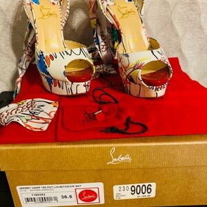 Christian Louboutin Colorful Peep-Toe Heels